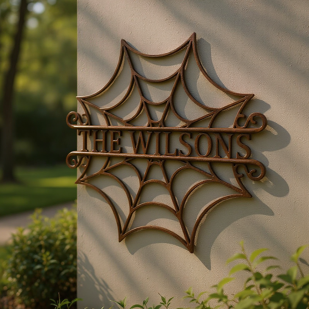 Haunted Monogram Metal Sign Custom Wall Art for Halloween