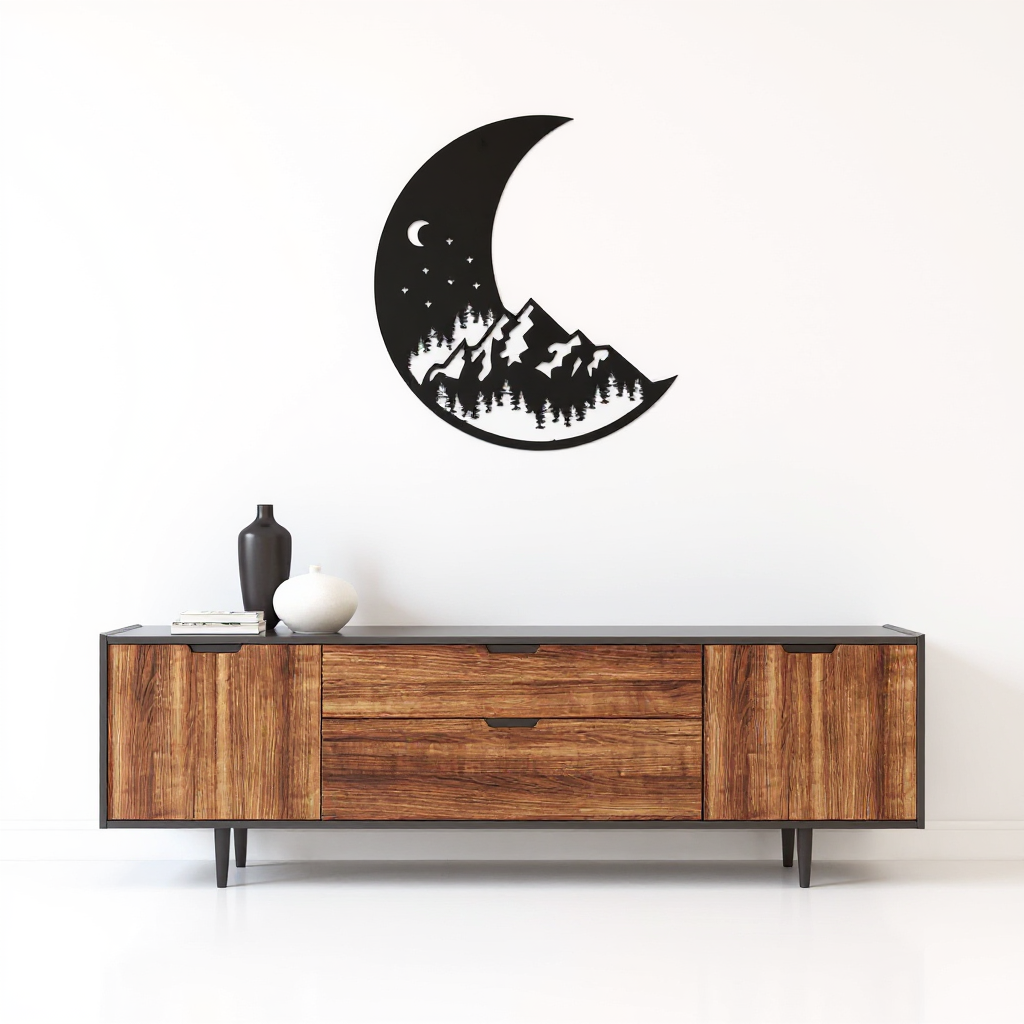 Personalized Pacific Moon Metal Sign for Serene Wall Art - Personalize Wall Art