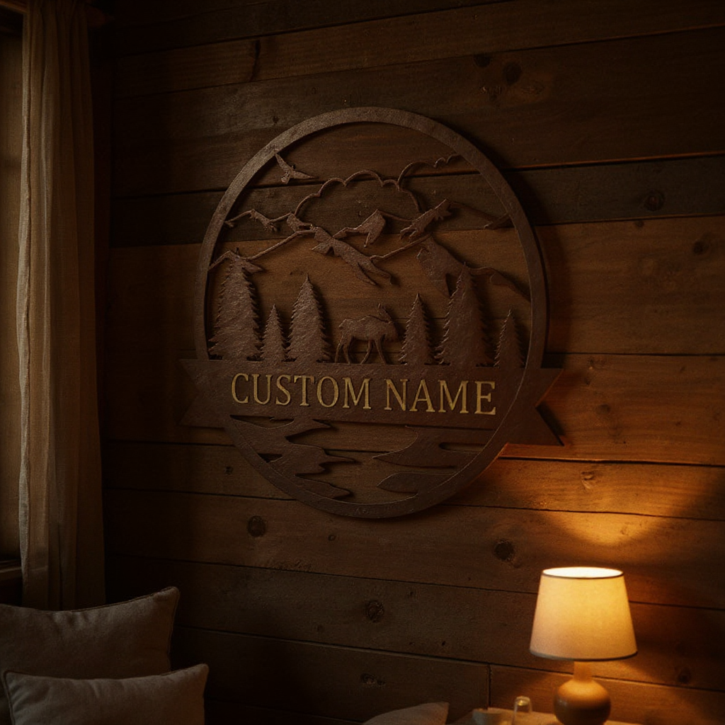 Trophy Elk Hunt Metal Sign - Personalized Name Art