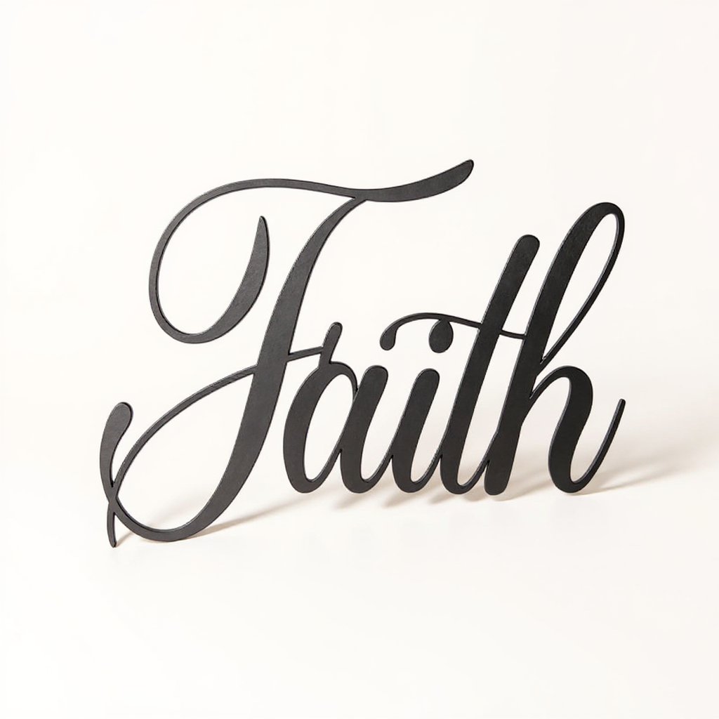 Modern Kitchen Faith Sign - Inspirational Metal Wall Art - Personalize Wall Art