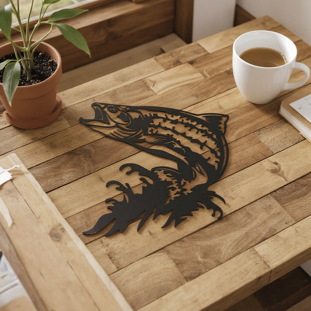 Leaping Trout Metal Sign - A Fishing Adventure for Your Walls