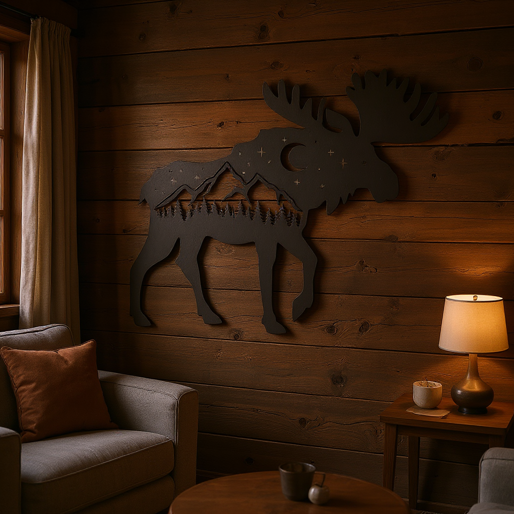 Bring Nature Home - Rustic Moose Metal Sign