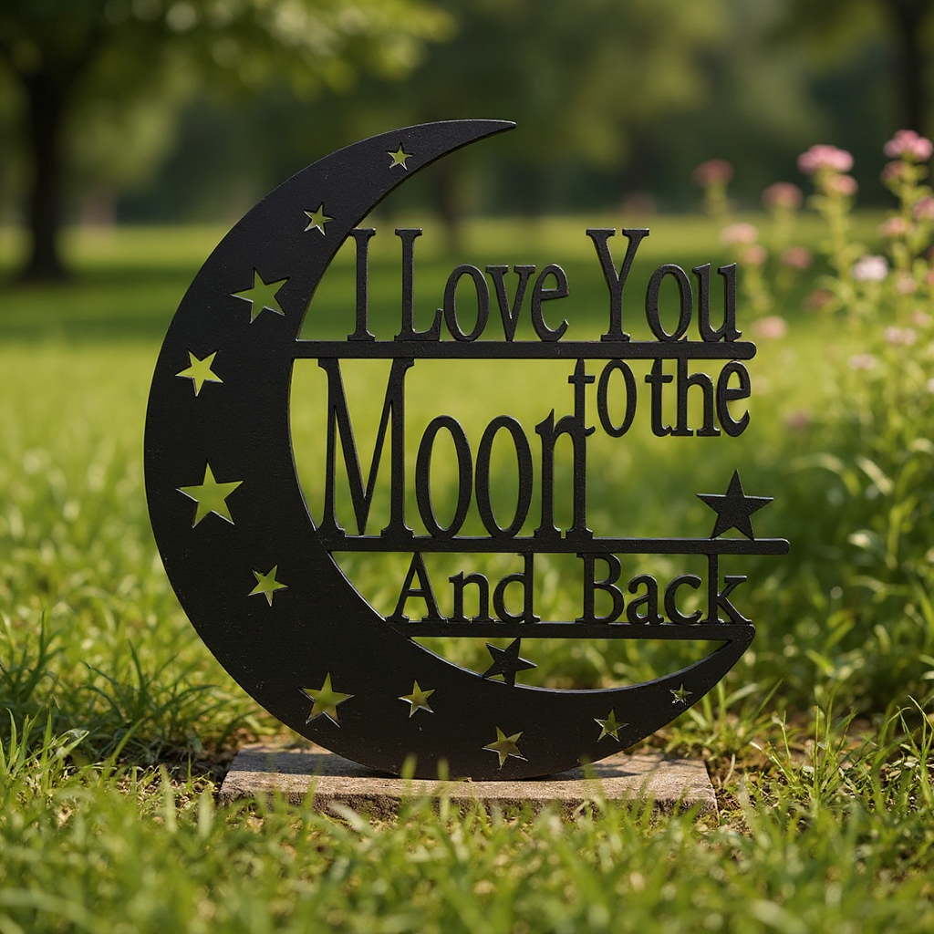 Say "I Love You" With Our Moon & Back Metal Sign