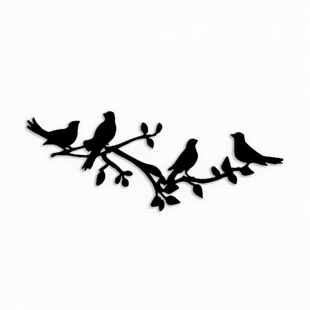 Nature's Serenity - Bird on Tree Branch Metal Wall Sign - Personalize Wall Art