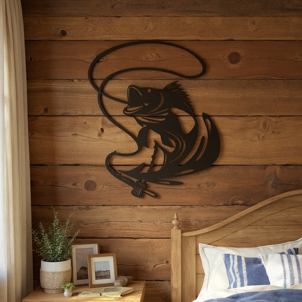 Leaping Walleye Metal Sign - Fisherman's Prize Art