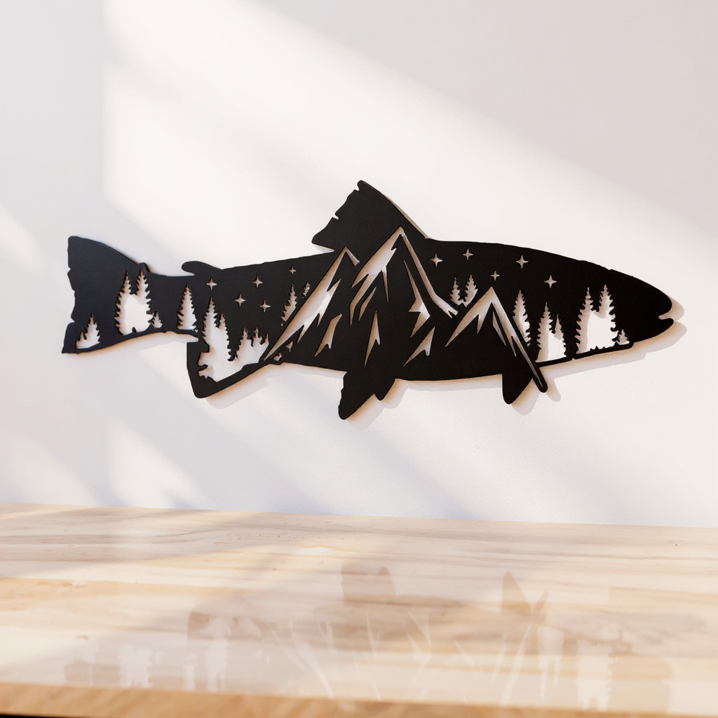 Captivating Trout Metal Sign - Your Angler's Home Trophy - Personalize Wall Art