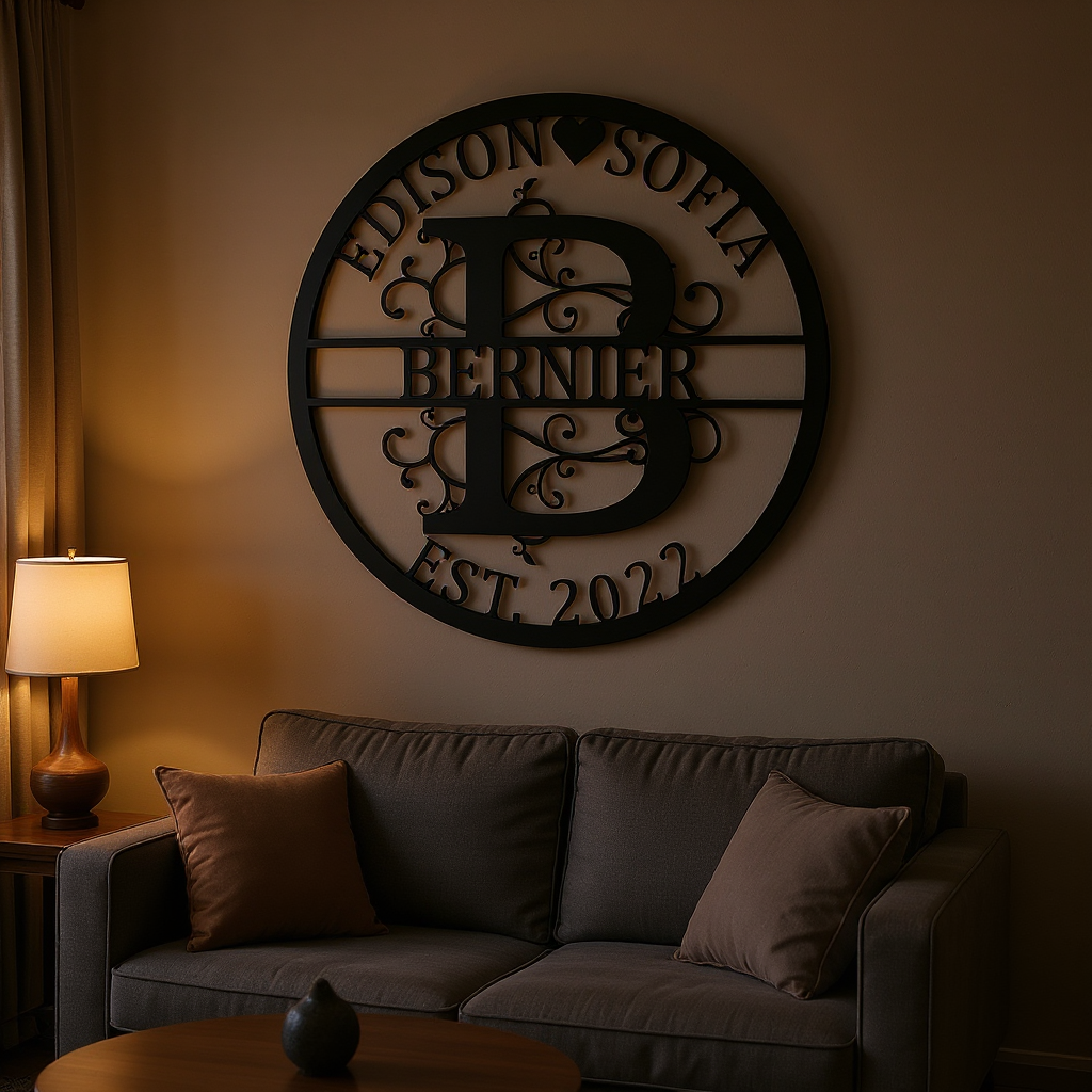 Personalized Family Name Metal Sign, Perfect Housewarming Gift