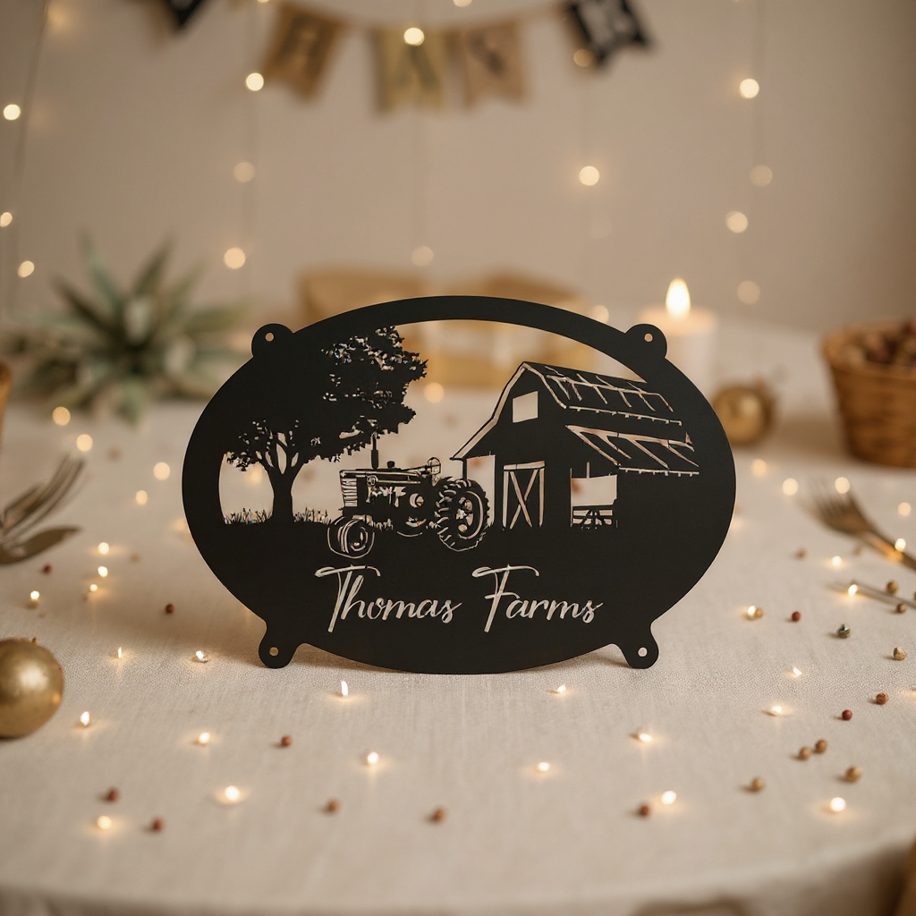 Your Family Farm's Heart - Personalized Tractor Metal Sign