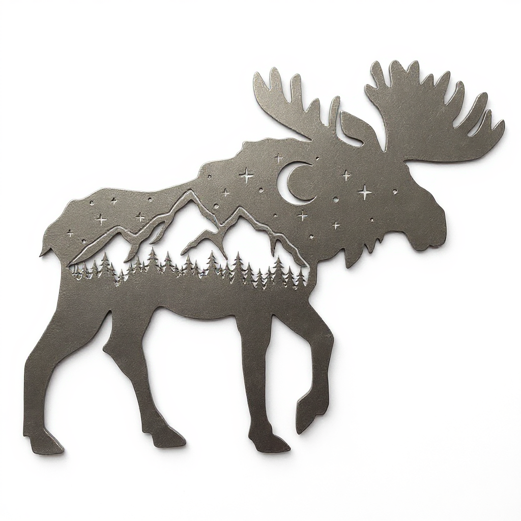 Bring Nature Home - Rustic Moose Metal Sign - Personalize Wall Art