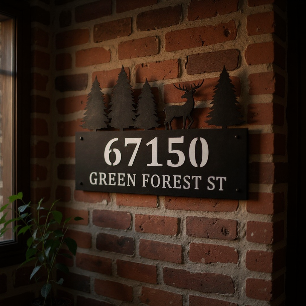 Majestic Deer Metal Sign - Personalized Address Plaque