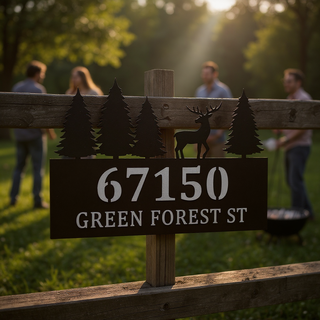 Majestic Deer Metal Sign - Personalized Address Plaque