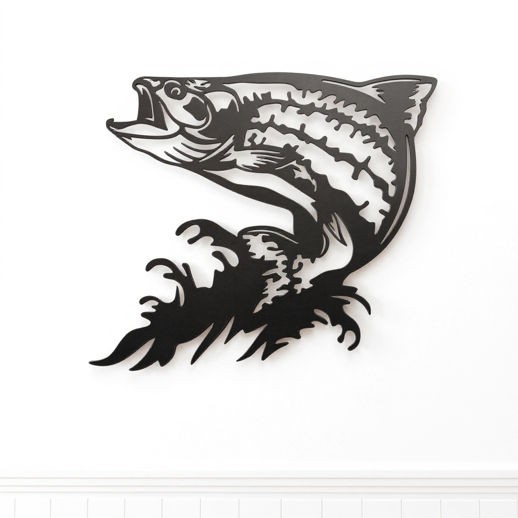 Leaping Trout Metal Sign - A Fishing Adventure for Your Walls - Personalize Wall Art