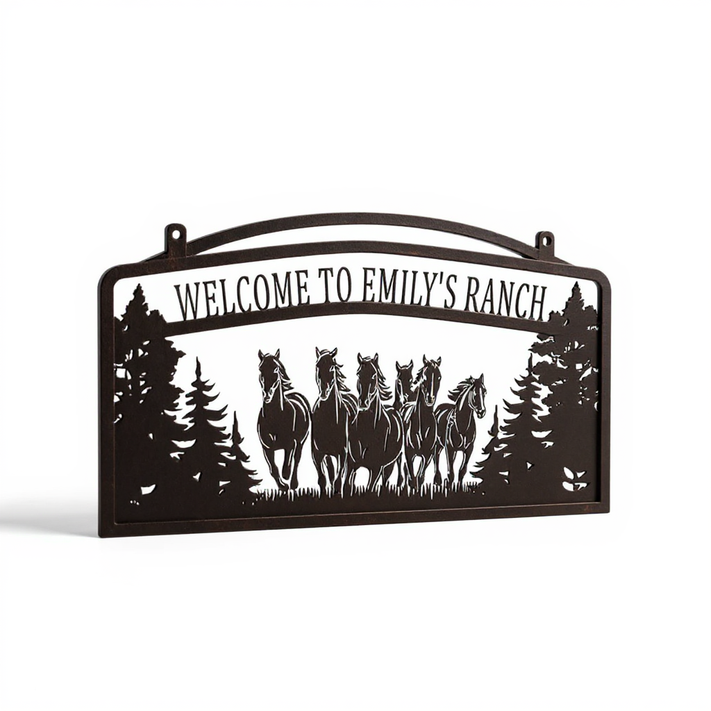 Personalized Ranch Metal Sign - Custom Horse Farmhouse Decor - Personalize Wall Art