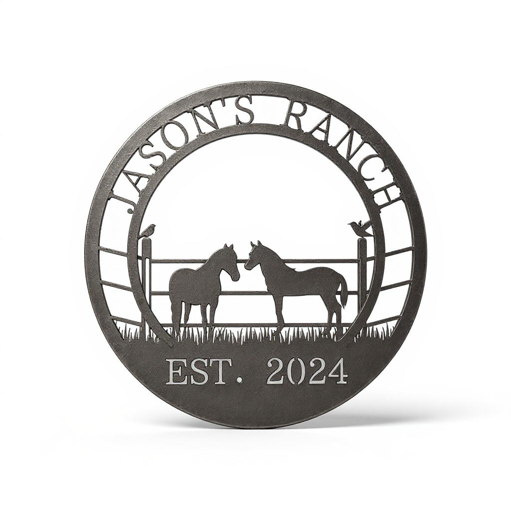 Cherish Your Horse Ranch - Personalized Family Farm Metal Sign - Personalize Wall Art