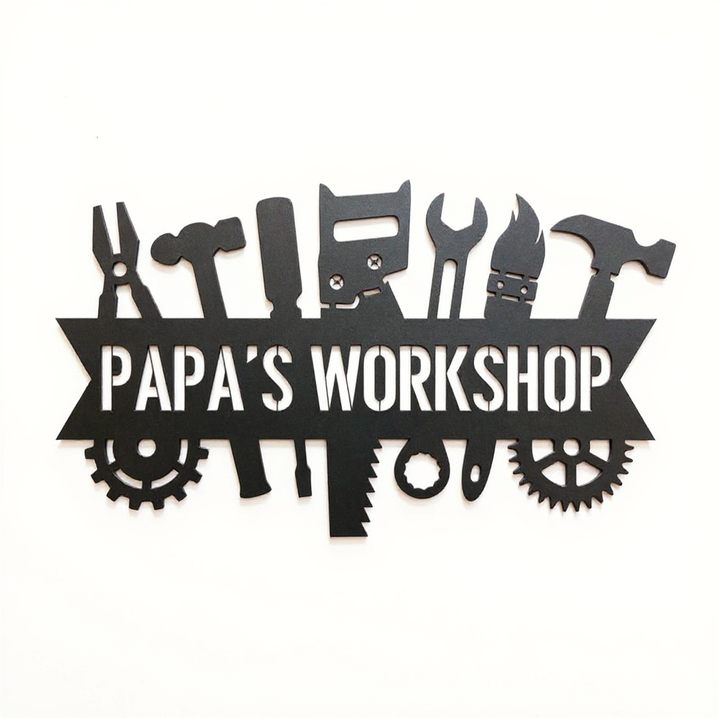 Honor Dad's Space - Personalized Rustic Toolshed Metal Sign - Personalize Wall Art