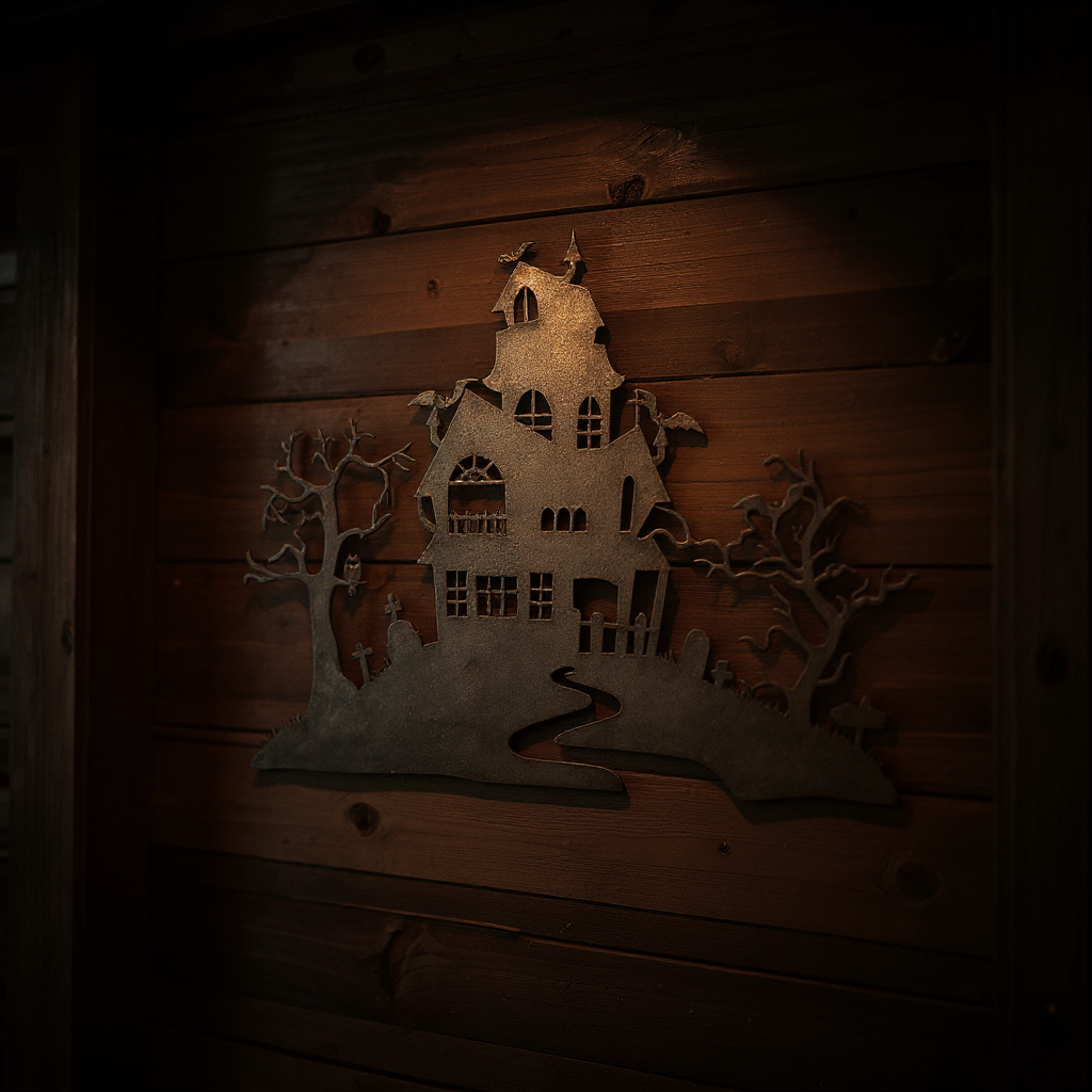 Custom Haunted Home Metal Sign for Spooky Decor