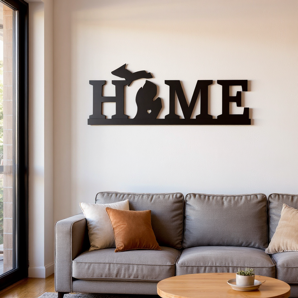 Michigan Love Metal Sign - Personalized State Home Decor