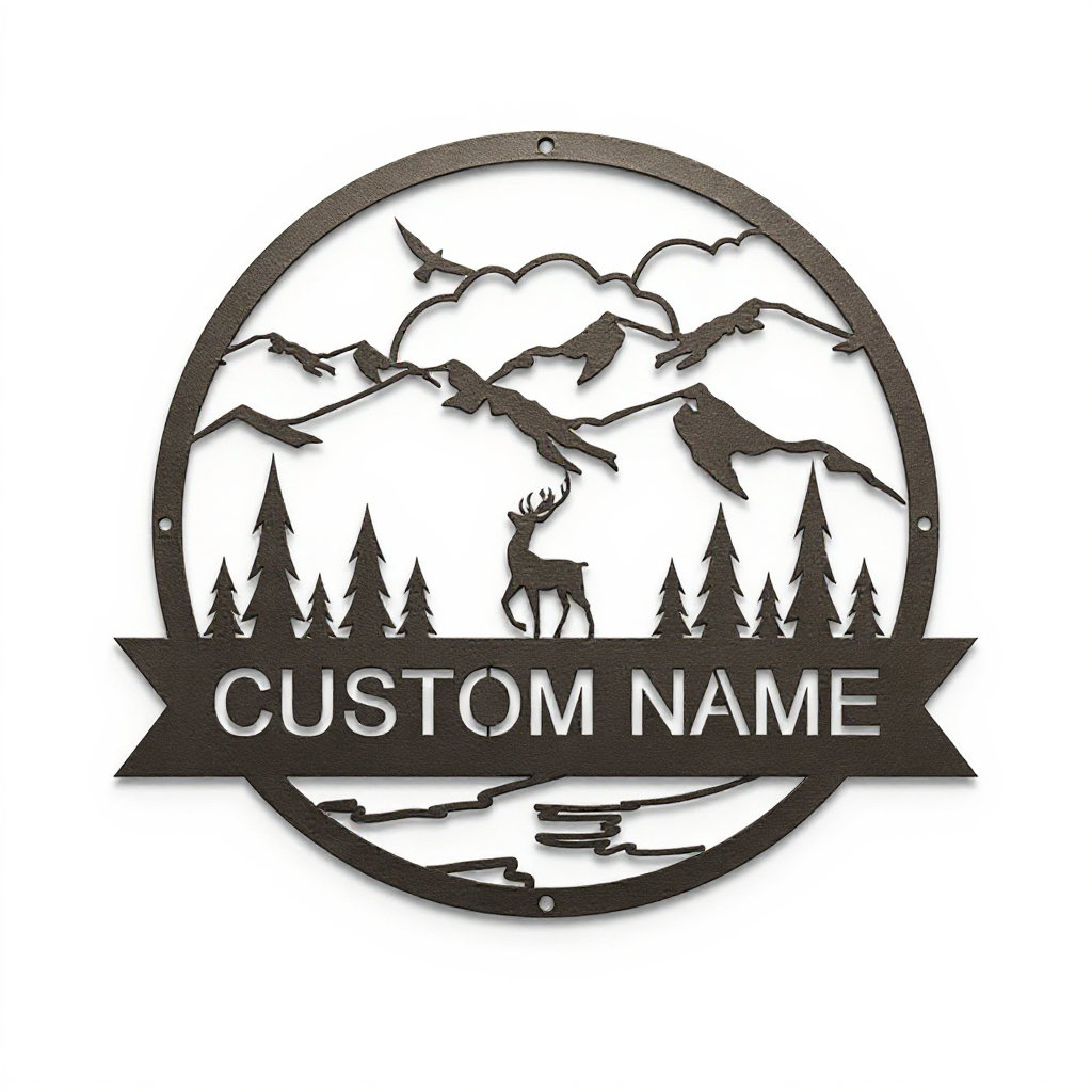 Engraved Deer Name Metal Sign for the Modern Hunter's Home - Personalize Wall Art