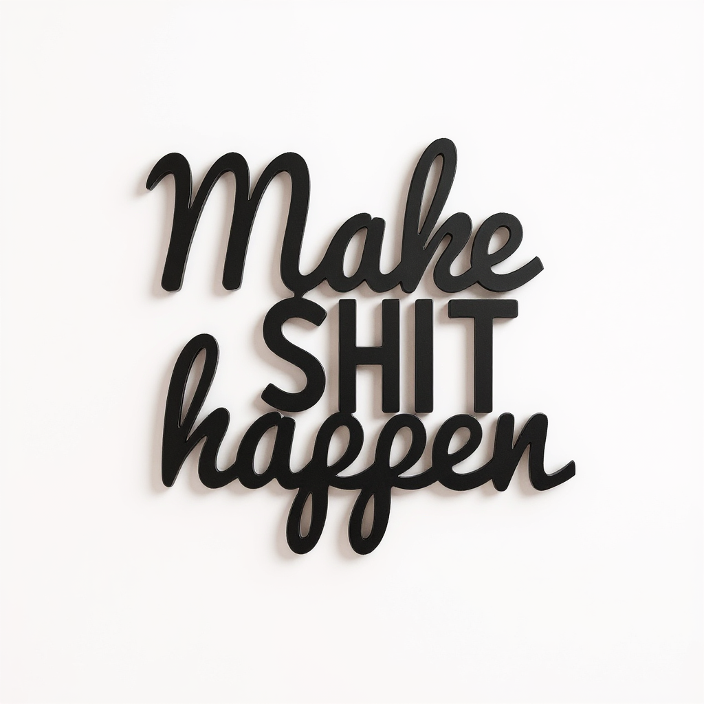 The Ultimate 'Make Shit Happen' Motivational Metal Sign - Personalize Wall Art