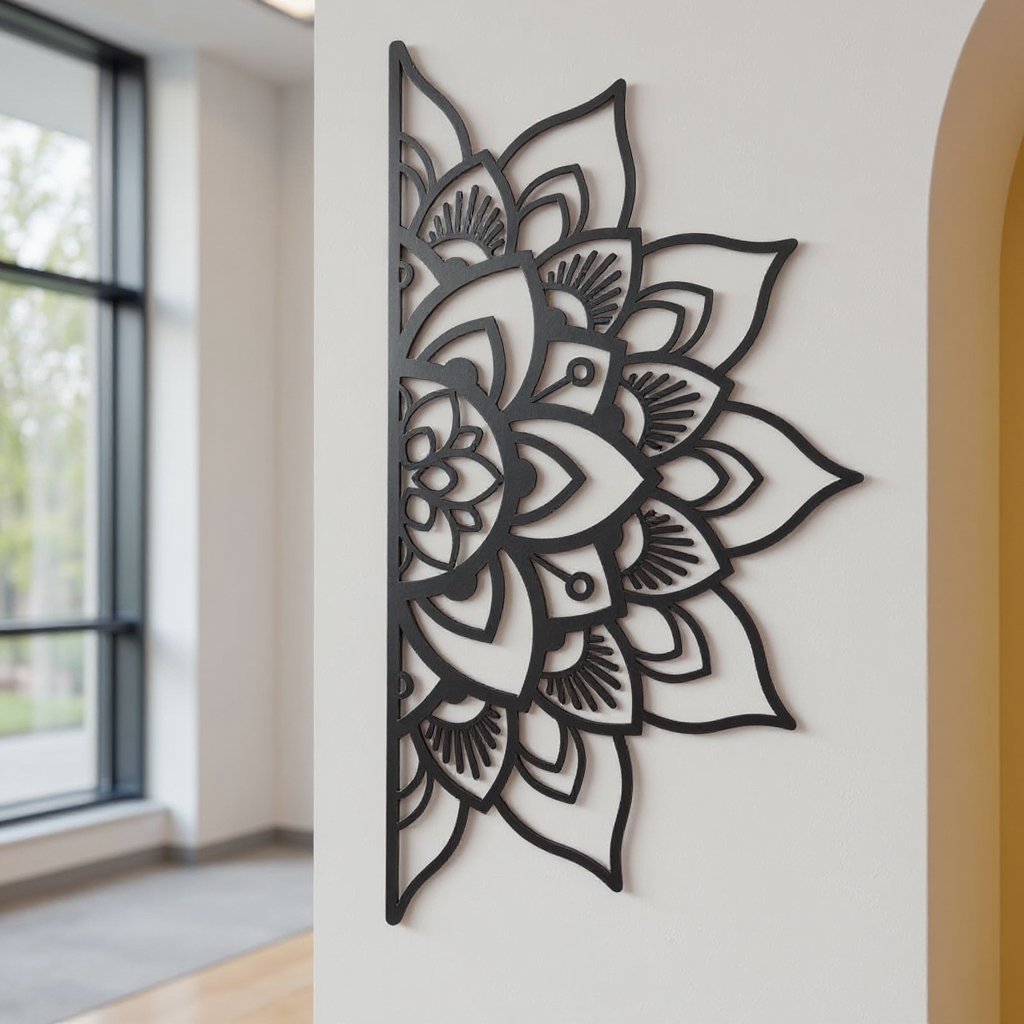 Sacred Geometry - Elegant Mandala Metal Wall Sign Decor
