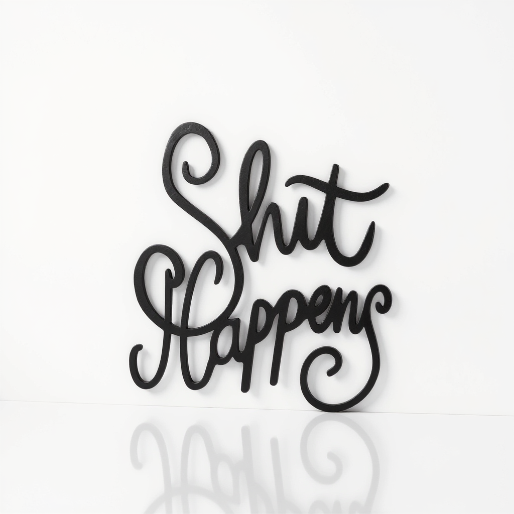 Embrace Reality - Personalized "Shit Happens" Metal Sign Art - Personalize Wall Art