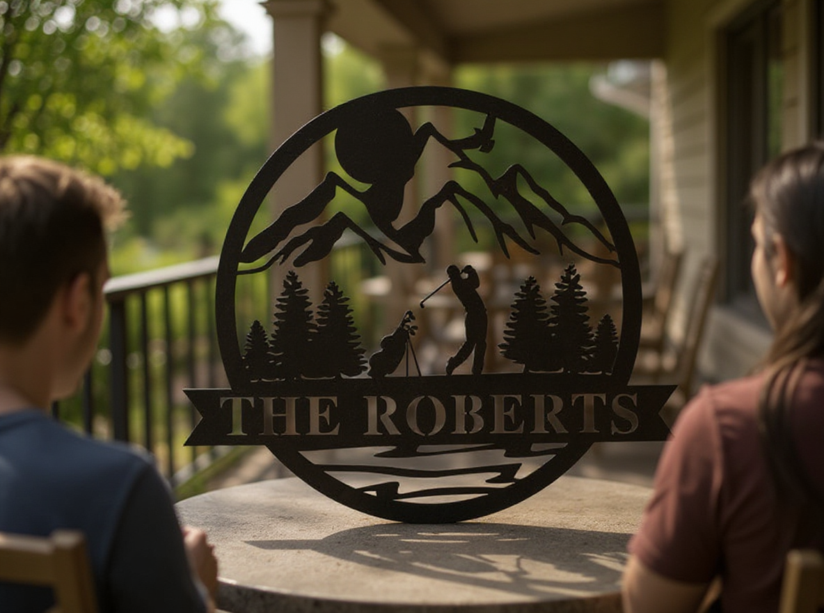 Dad's Golf Legacy - Personalized Metal Sign for Man Cave
