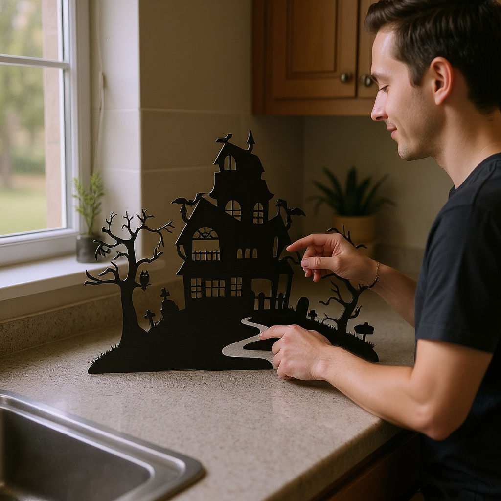 Custom Haunted Home Metal Sign for Spooky Decor