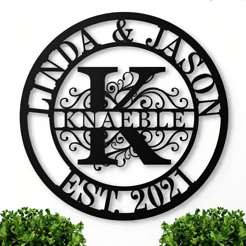Your Family Name Monogram Metal Wall Sign - Forever Home Decor - Personalize Wall Art