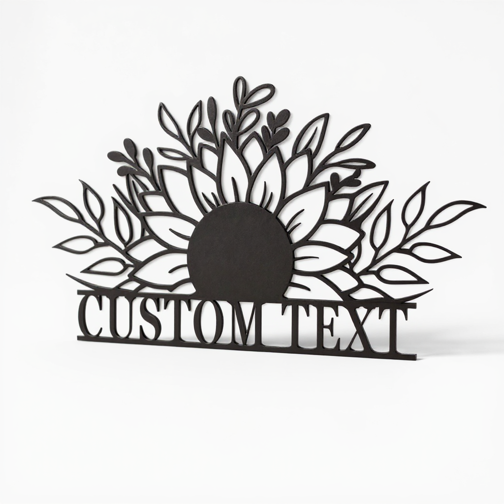 Custom Sunflower Metal Sign - Personalized Wall Art for Home Decor - Personalize Wall Art