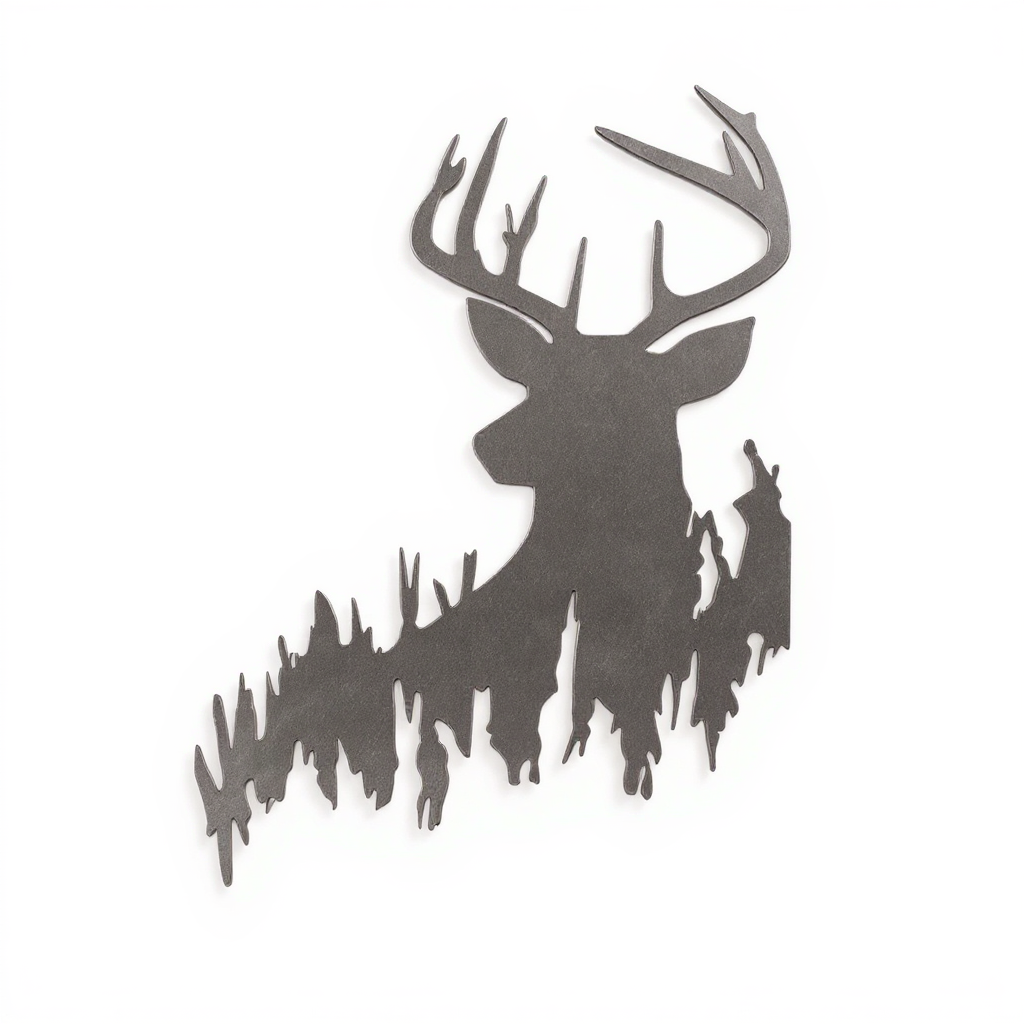 Majestic Deer Silhouette Metal Sign for Woodland Home - Personalize Wall Art