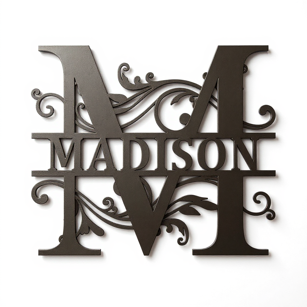 Your Initial in Steel Personalized Split Metal Sign Gift - Personalize Wall Art