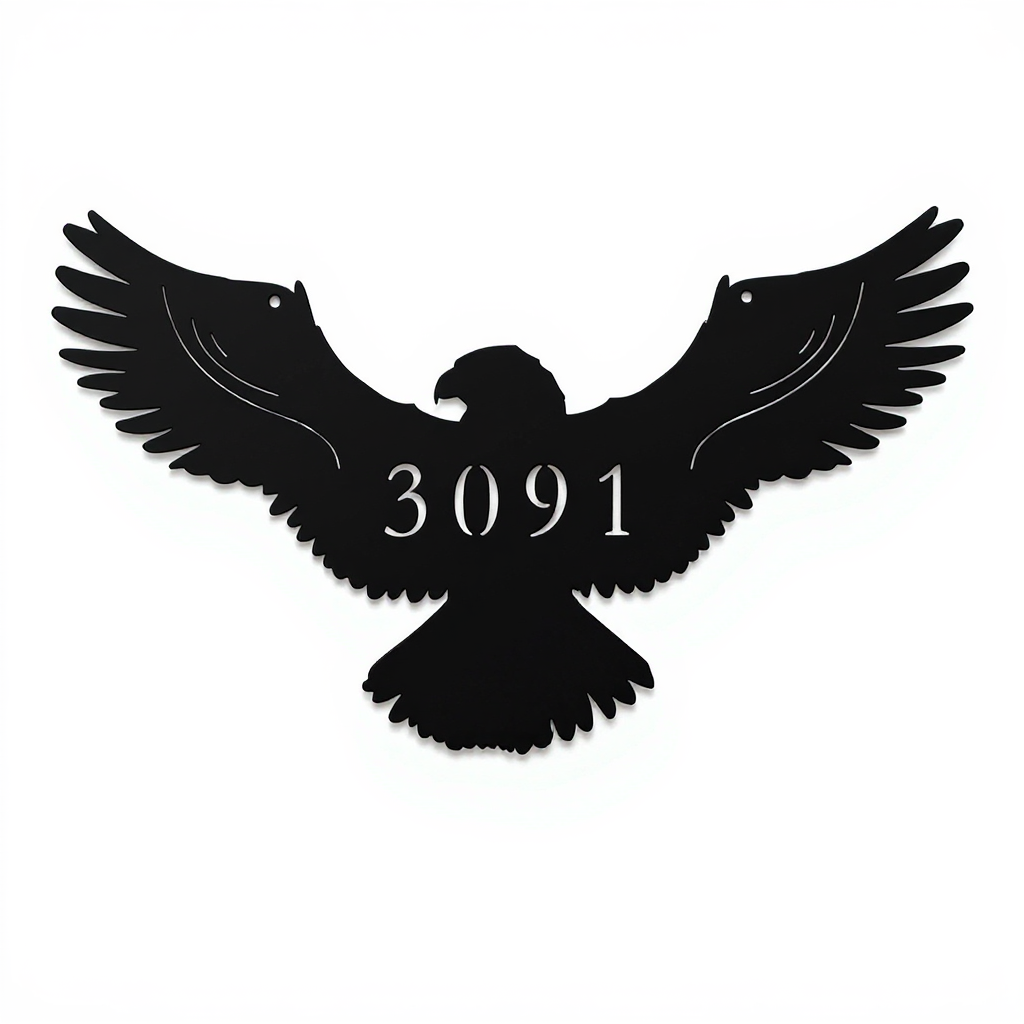 Your Home's Proud Sentinel - Eagle Address Metal Sign