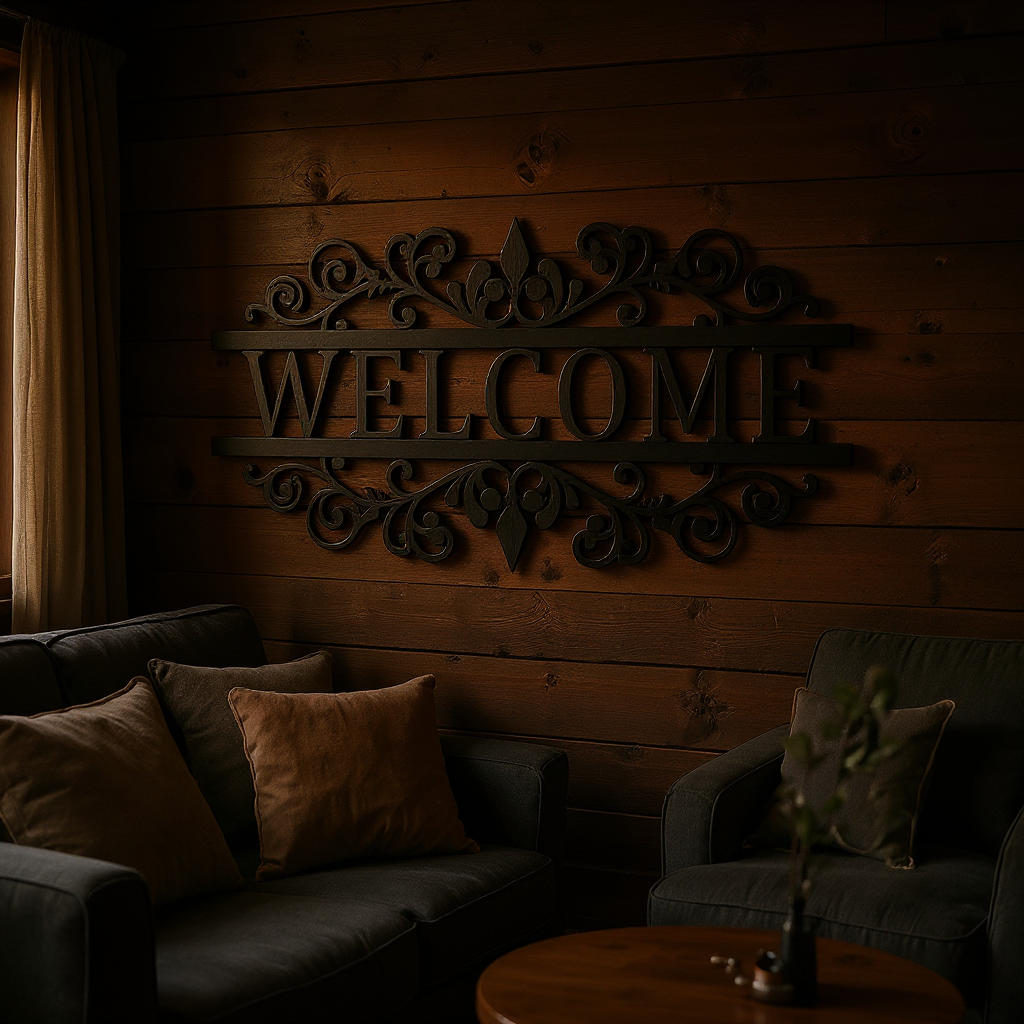 Warmth & Style - Personalized Indoor/Outdoor Welcome Metal Sign