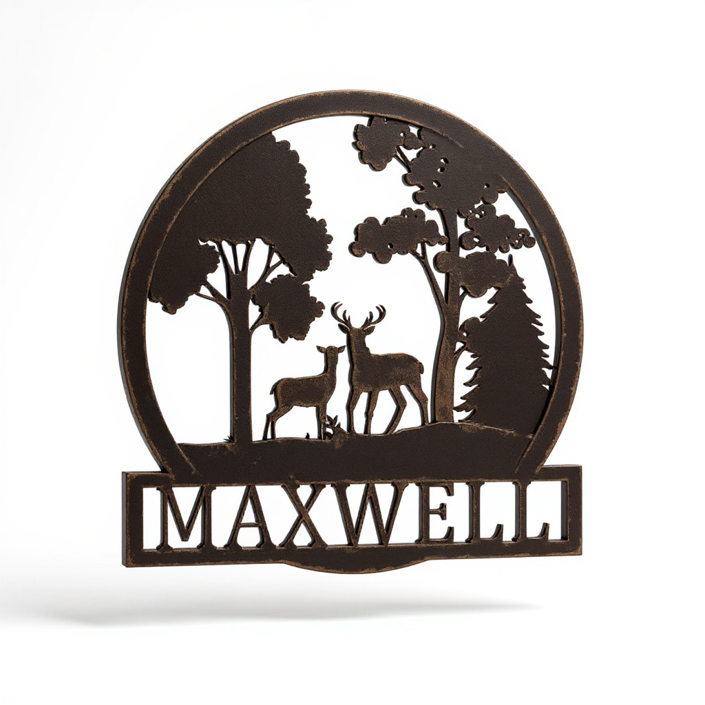 The Family Deer Metal Sign, Your Cabin's Personalized Decor - Personalize Wall Art