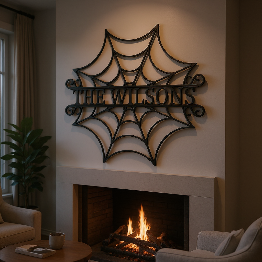 Haunted Monogram Metal Sign Custom Wall Art for Halloween