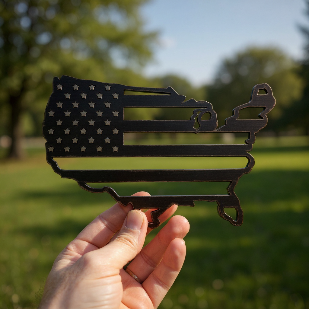 American Pride - US Flag Metal Sign Wall Art for Decor