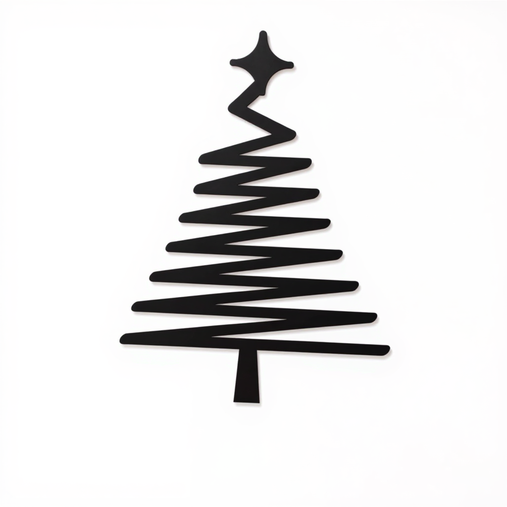 Sleek Metal Sign - Abstract Christmas Tree Decor - Personalize Wall Art
