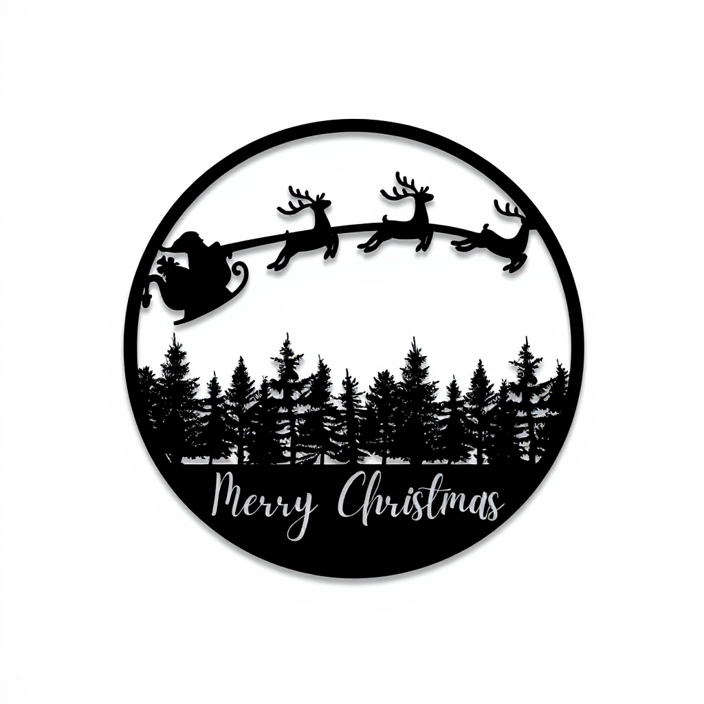 Enchanting Sleigh Ride Christmas Scenery Metal Sign - Personalize Wall Art