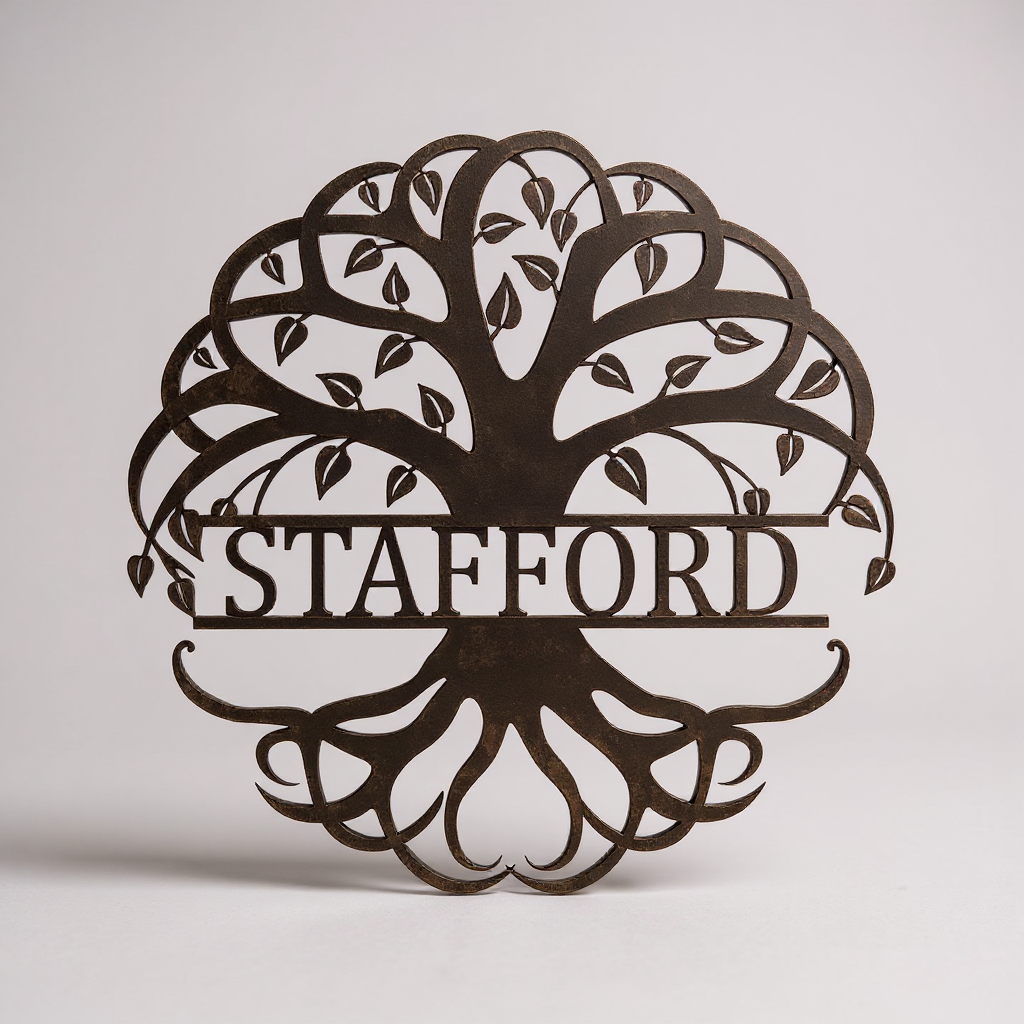 Cherish Your Family Tree Monogram Metal Sign Art - Personalize Wall Art