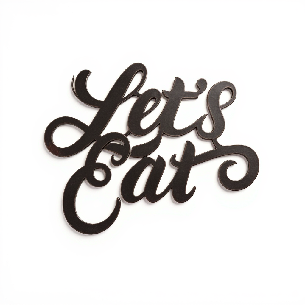 Heartfelt "Lets Eat" Personalized Metal Sign for Your Kitchen - Personalize Wall Art
