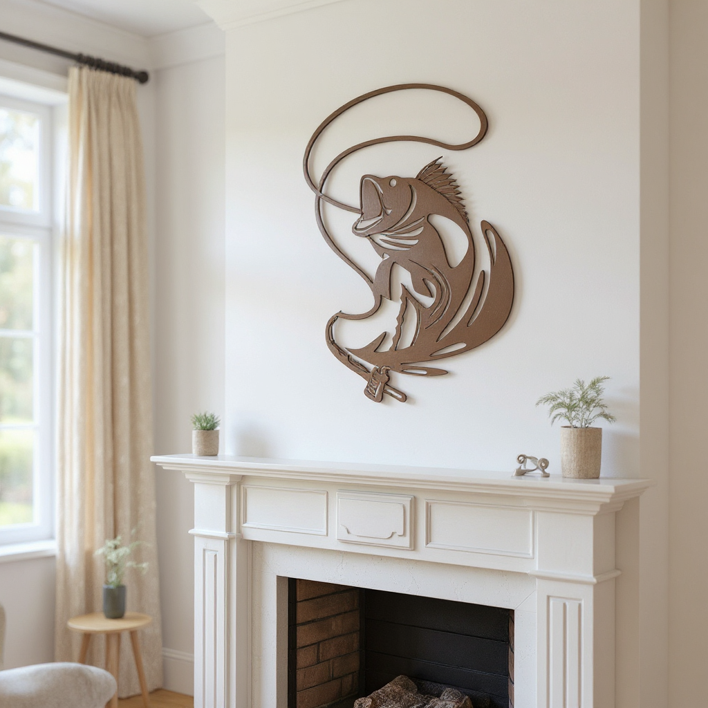 Leaping Walleye Metal Sign - Fisherman's Prize Art