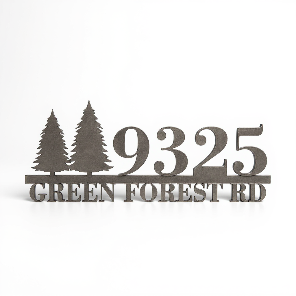 Cherish Your Home - Personalized Tree Address Metal Sign - Personalize Wall Art
