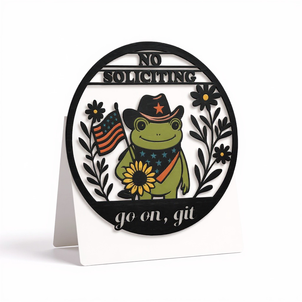Peace & Privacy - Elegant Metal Sign for No Soliciting - Personalize Wall Art