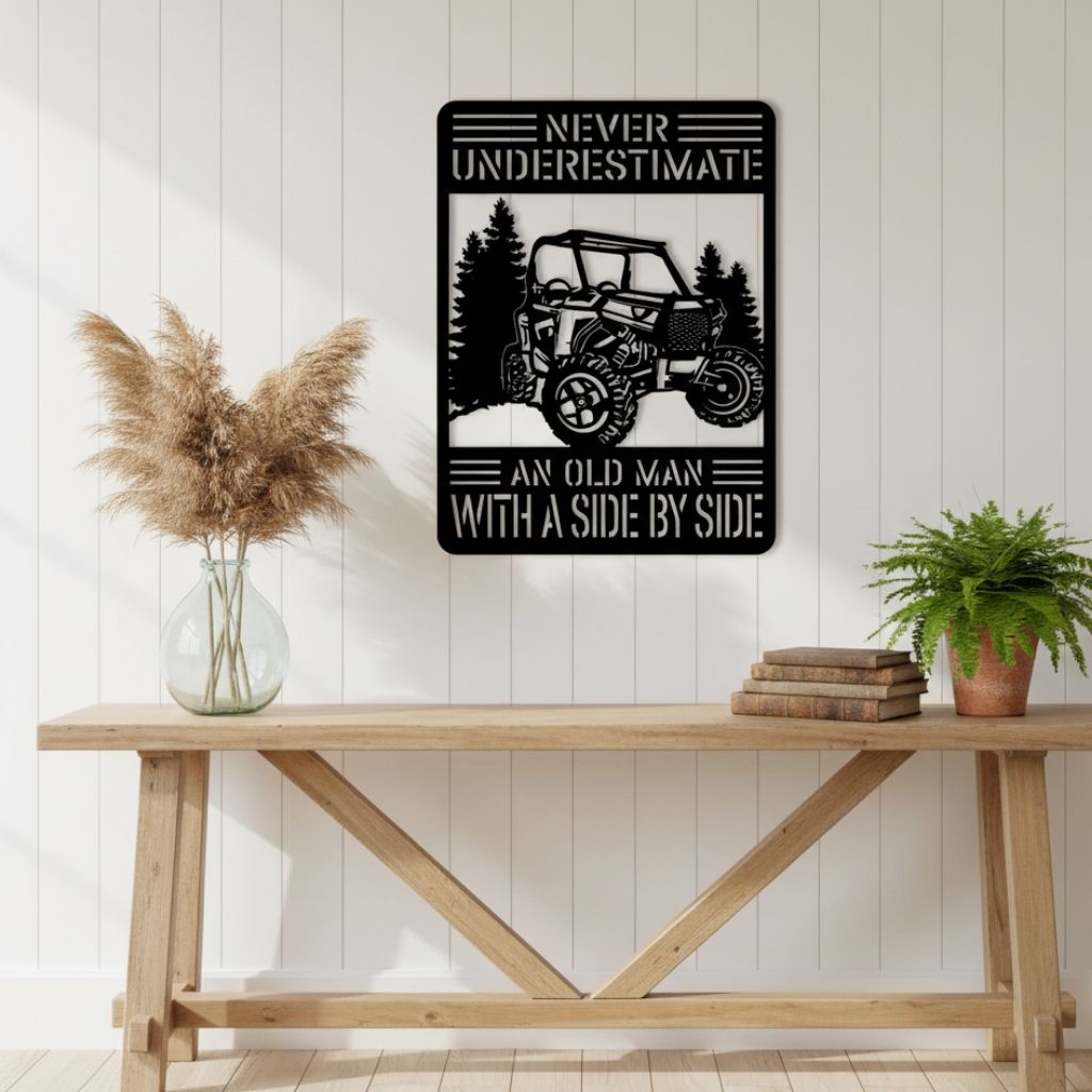UTV Rider Warning! Metal Sign Art for the Old Man's Man Cave