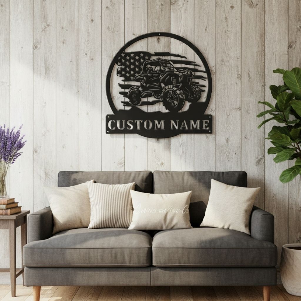 Illuminate Dad's Man Cave! Custom Rustic ATV Metal Sign