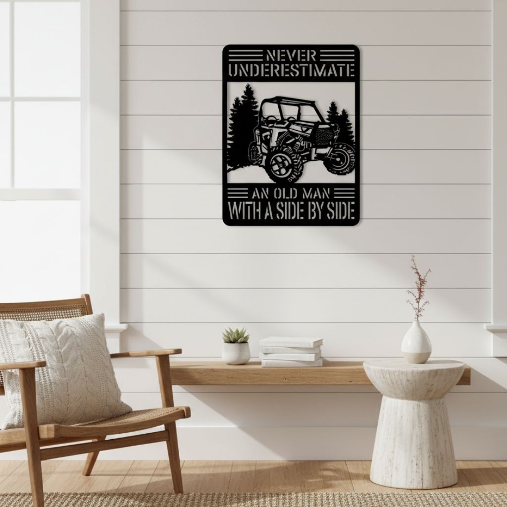 UTV Rider Warning! Metal Sign Art for the Old Man's Man Cave - Personalize Wall Art