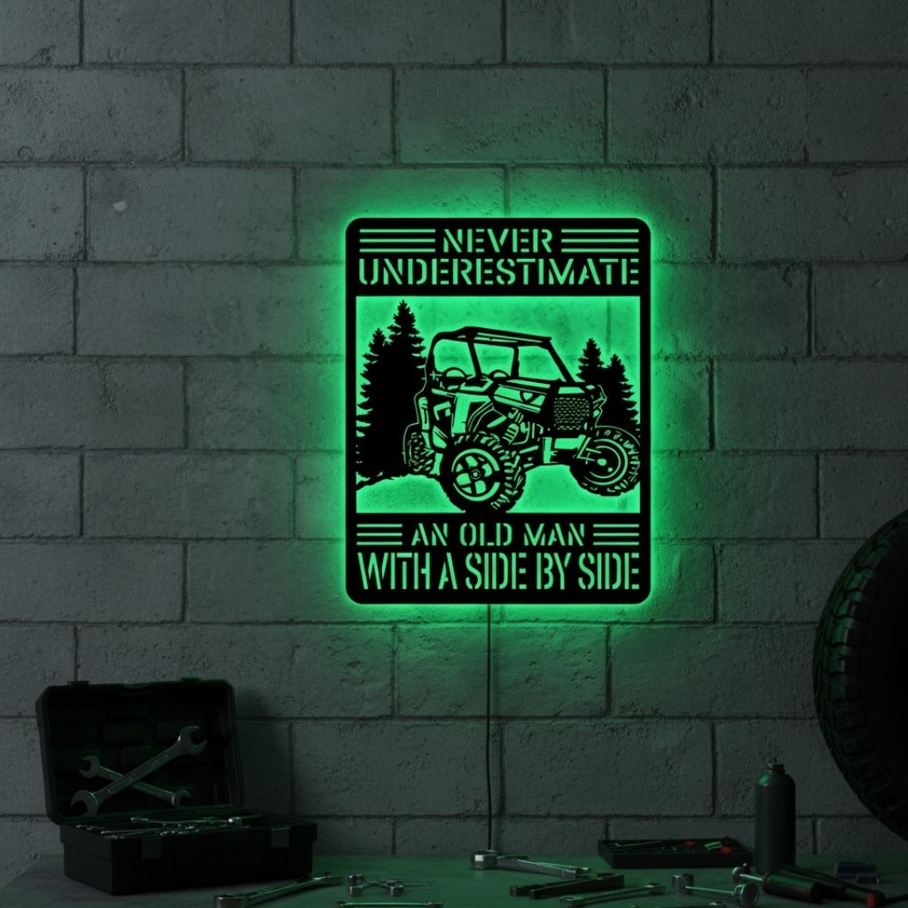 UTV Rider Warning! Metal Sign Art for the Old Man's Man Cave