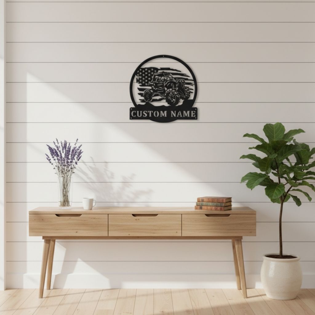 Illuminate Dad's Man Cave! Custom Rustic ATV Metal Sign