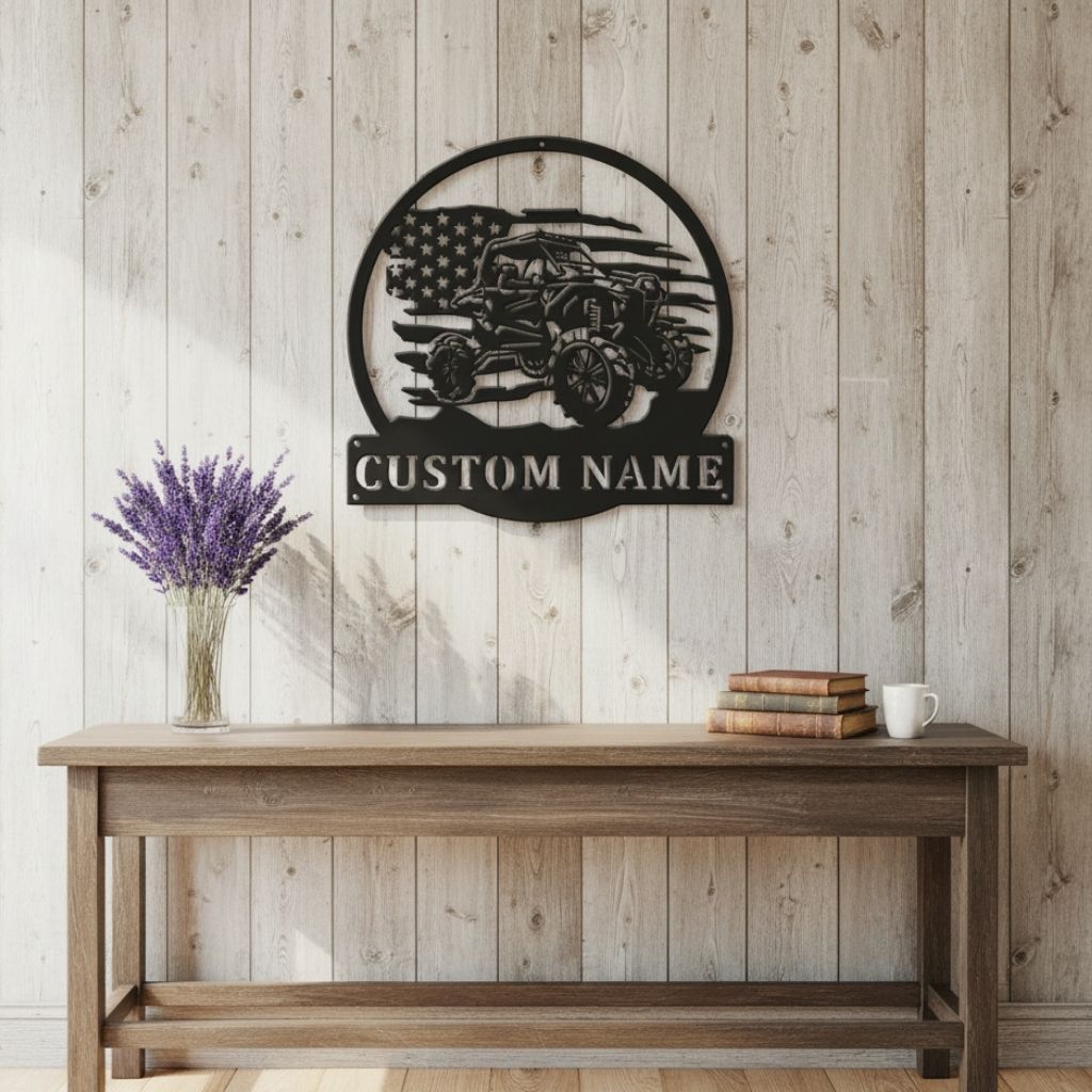 Illuminate Dad's Man Cave! Custom Rustic ATV Metal Sign - Personalize Wall Art