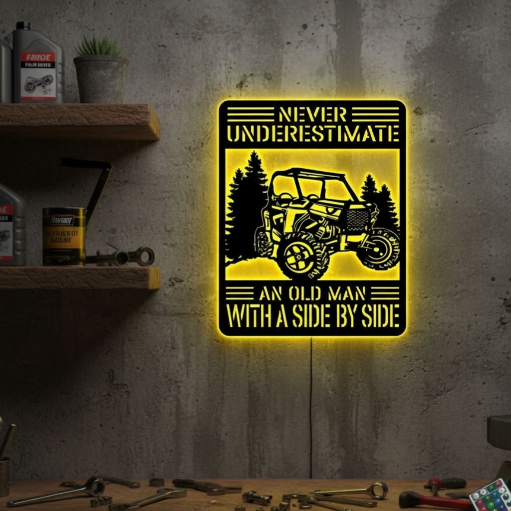 UTV Rider Warning! Metal Sign Art for the Old Man's Man Cave